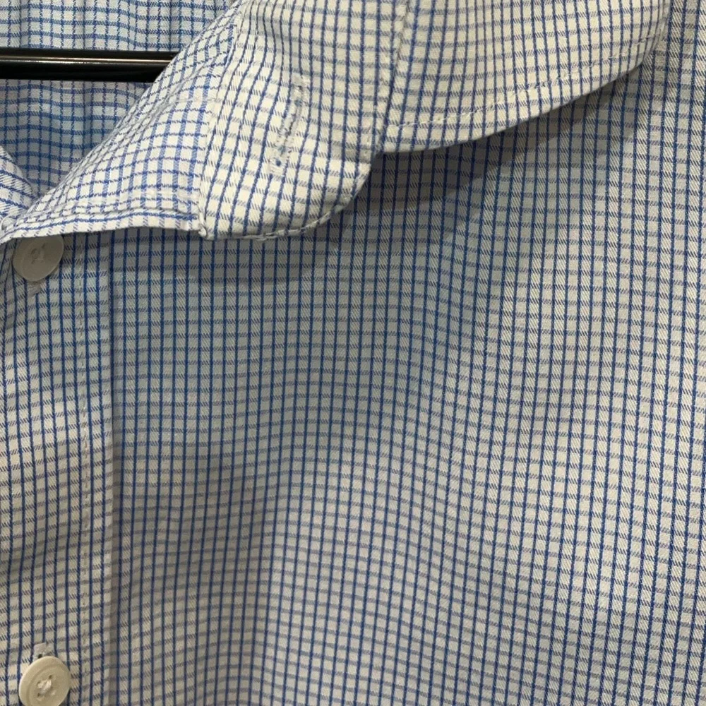 Michael Kors Slim Fit Dress Shirt, Tight Blue Check Pattern, 17-34/35 - Picture 5 of 9
